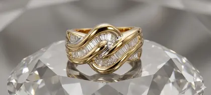 Anillo diamantitos baguette oro amarillo