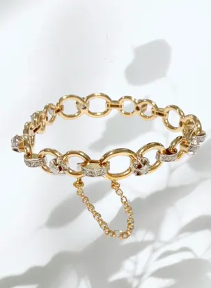 Pulsera con diamantes oro amarillo 18 kilates