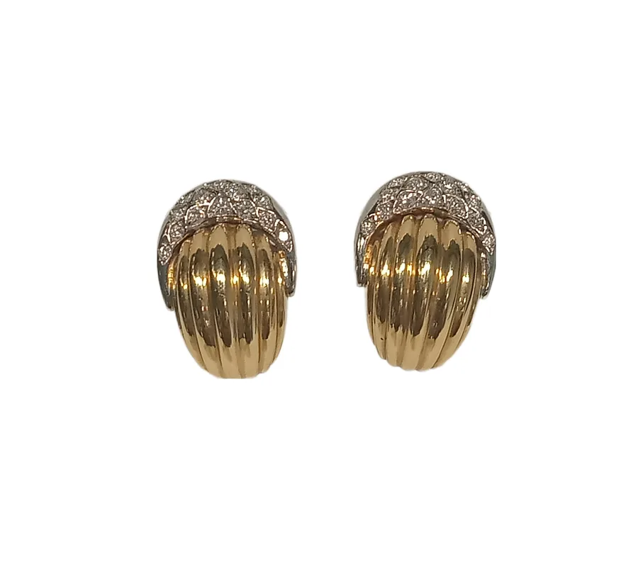 Pendientes diamantitos en 2 oros