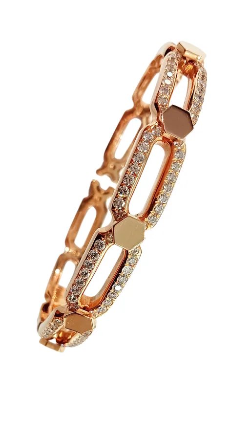 Pulsera oro rosa y diamantes
